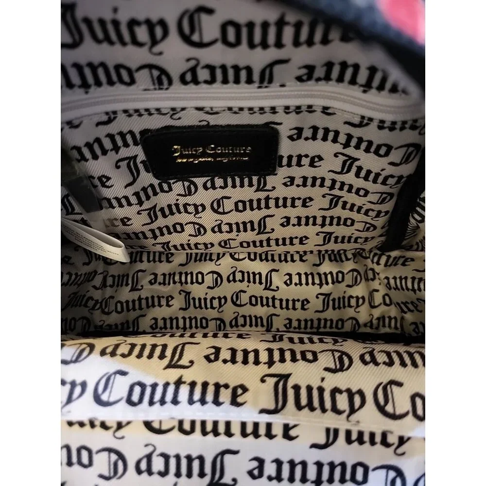 JUICY COUTURE Heart Gothic Status Backpack Grey & Black with Red & Pink Hearts - Picture 8 of 9